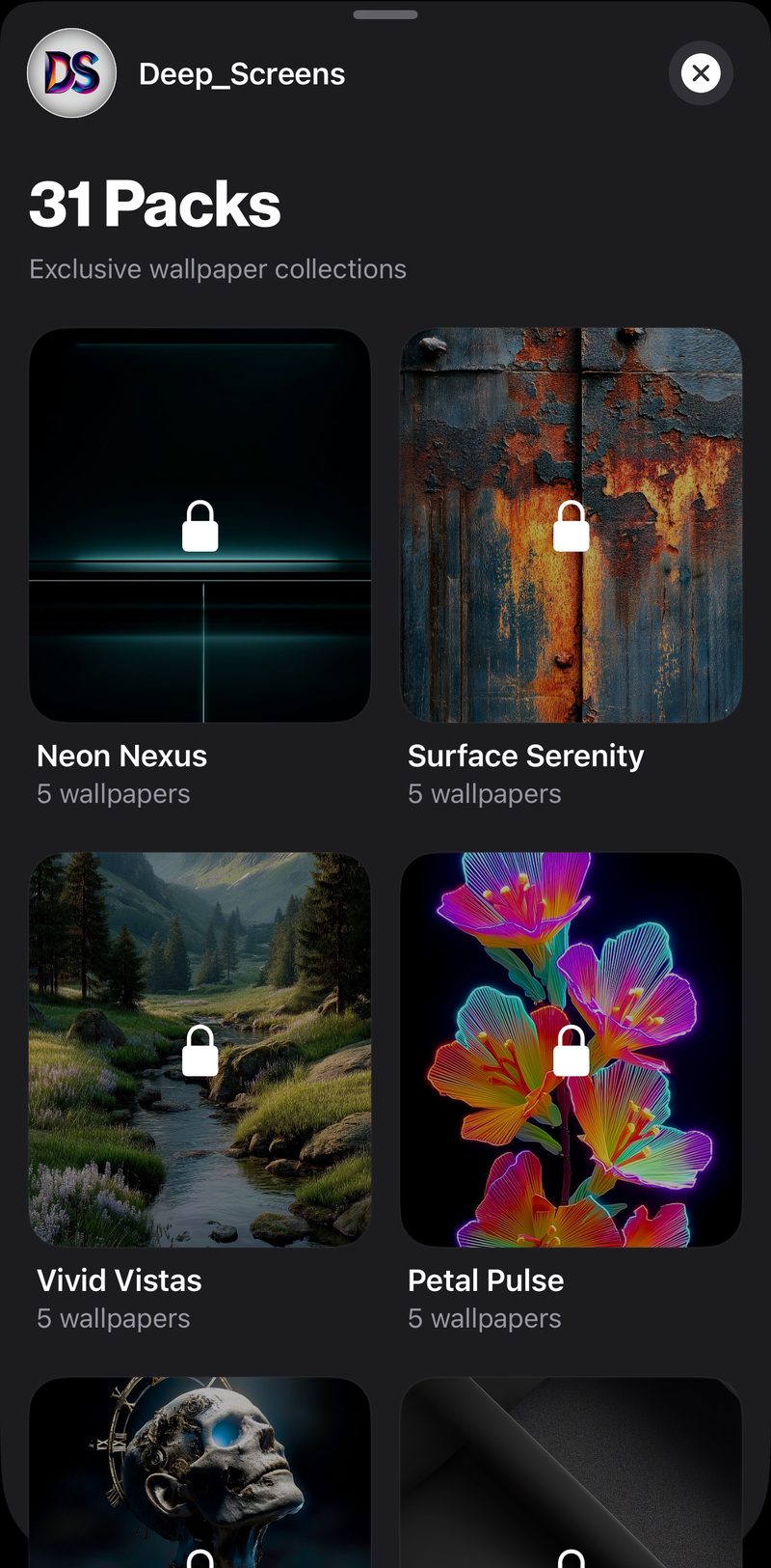 Show Walls 31 packs — exclusive wallpaper collections