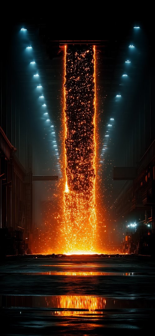 Molten metal pour industrial sparks wallpaper