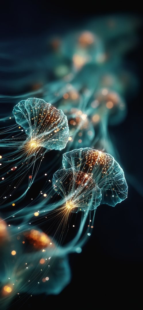Bioluminescent jellyfish dark ocean wallpaper